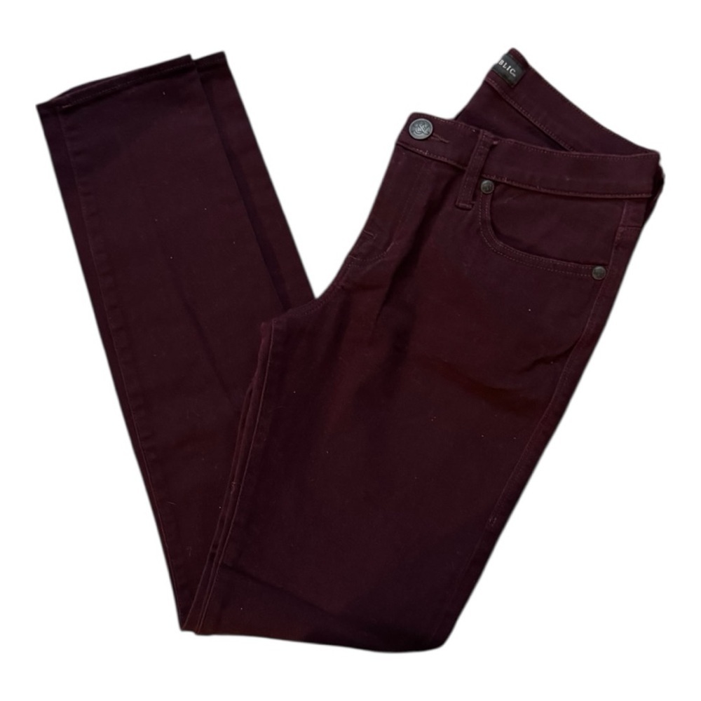 Rock & Republic Women's Skinny Jeans - Dark Burgundy - Picture 5 of 5